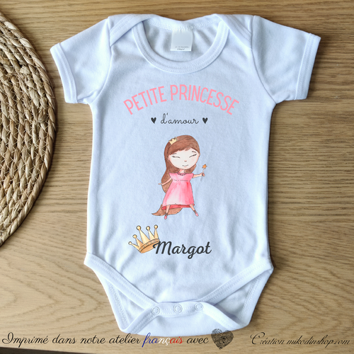 Body bébé prénom - MARGOT Petite princesse
