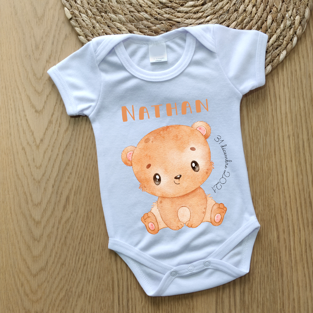 Body bébé date & prénom - ANIMAL SOURIS Romy – MIKODIN
