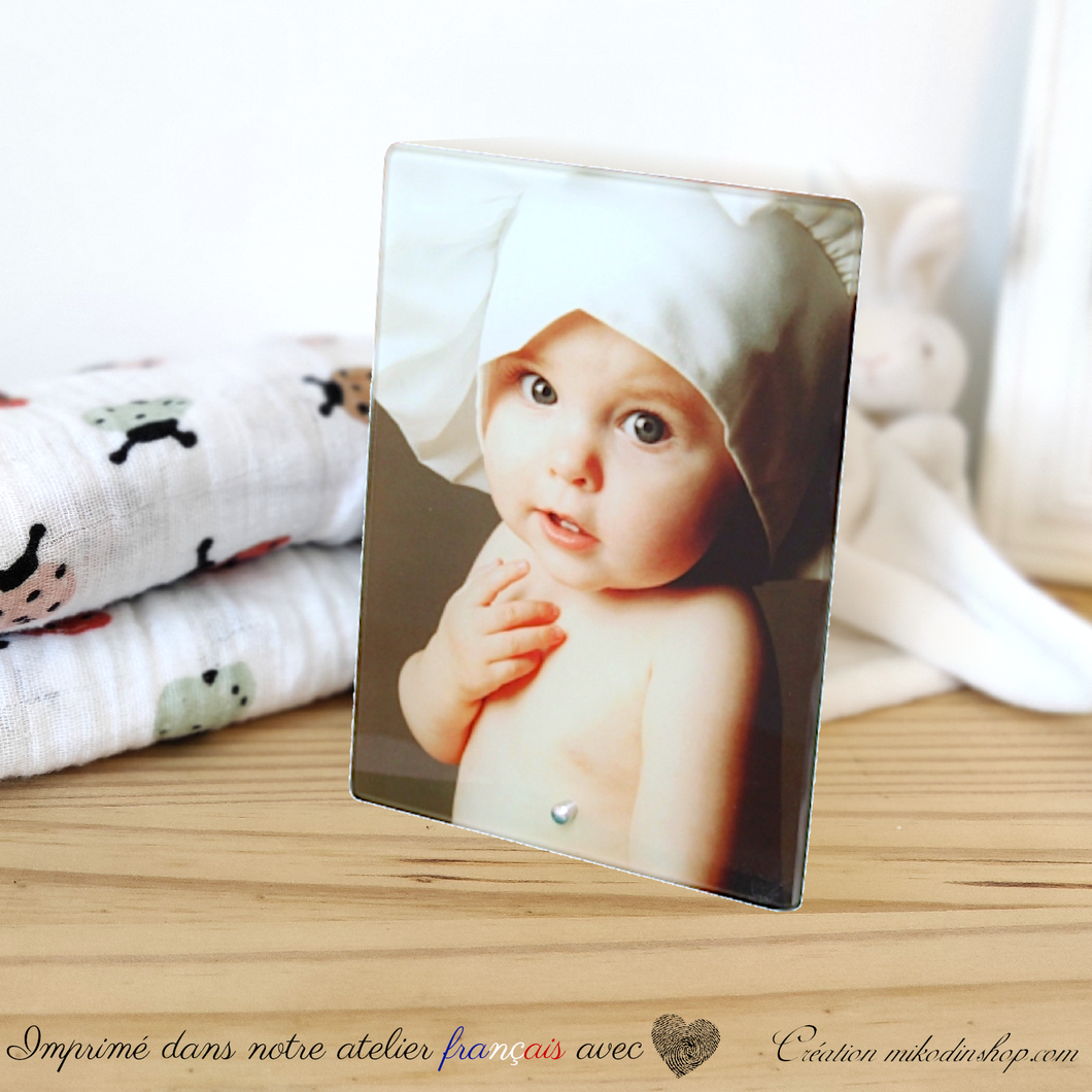 Cadre photo en verre 15 x 20 cm personnalisable