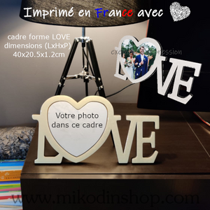 Cadre photo love glossy personnalisable