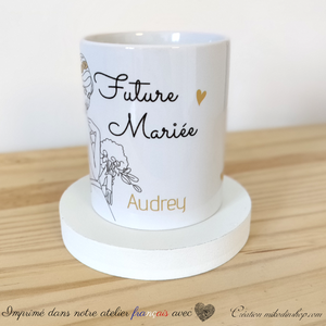 Mug message & prénom - MARIAGE Oui