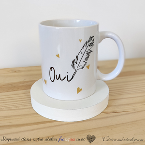 Mug message & prénom - MARIAGE Oui