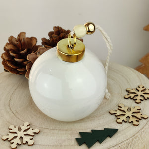 Boule de Noël en porcelaine SAPIN OURS - à personnaliser avec prénom