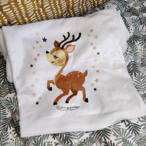 Plaid tout doux enfant prénom - BICHE