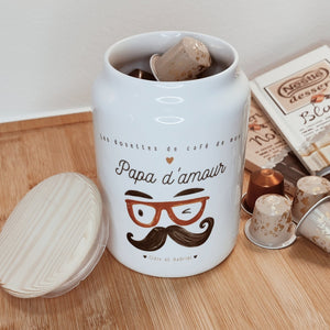 Pot céramique 3 lignes - LUNETTES MOUSTACHE 2 versions