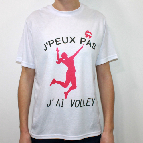 T-shirt j'peux pas j'ai Volley Ball - cadeau homme sportif Taille S Couleur  Blanc