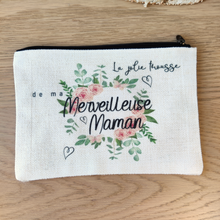 Charger l&#39;image dans la galerie, Trousse tissée prénom - MAMAN MERVEILLEUSE Couronne de roses